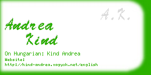 andrea kind business card